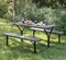 Outdoor Gray Woodgrain Picnic Table Set with Metal Frame, 5 Feet Long